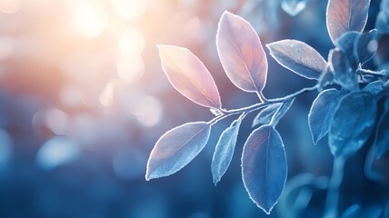 Fototapeta premium Delicate Foliage in Ethereal Blue Light