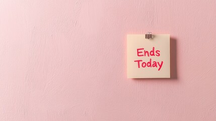 Limited time offer ending today for essential updates digital reminder minimalistic setting urgent message concept