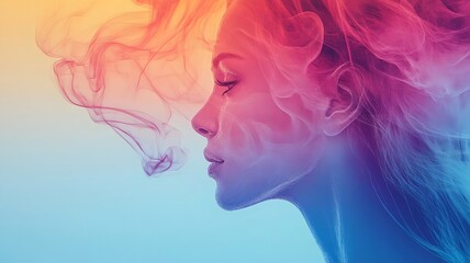 Mesmerizing Swirl of Vibrant Abstract Smoky Colors and Hues