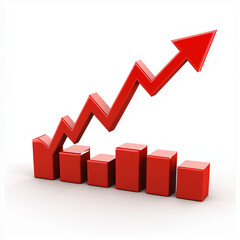 The image is a red stock chart showing a downward trend. The red arrow is pointing down, indicating that the stock market is in a decline. This is a stock market chart, showing the price of a stock.