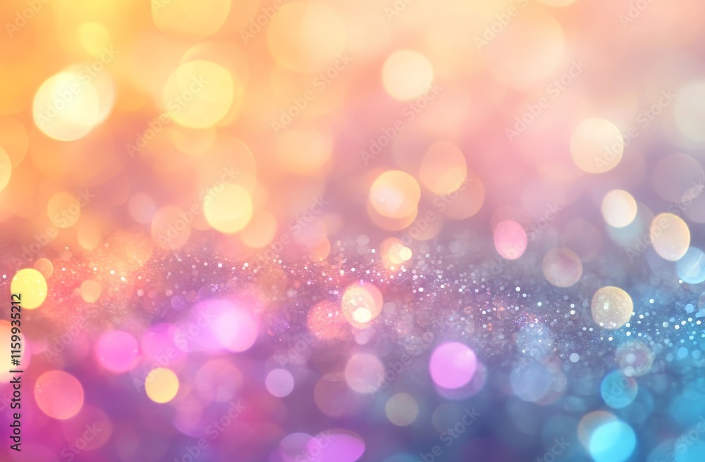 Poster abstract colorful bokeh background with glittering texture.