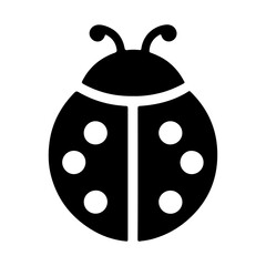 Stylish Ladybug Icon Vector in Black and White, Highlighting Its Distinct Spots and Organic Design