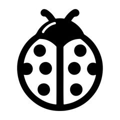 Minimalist Ladybug Icon Vector with a Monochrome Finish, Celebrating the Beauty of Insects in Nature