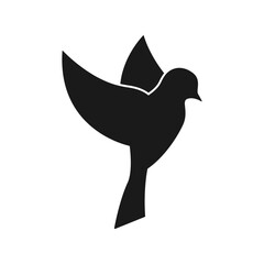 Flying bird icon on white background. Flying bird logo.