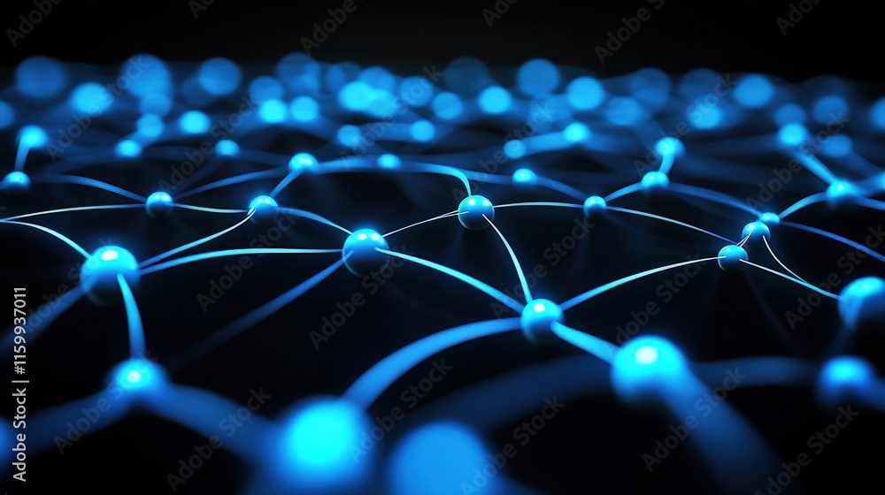 Aufkleber blue network connections abstract digital background representing technology, data transfer, and vir