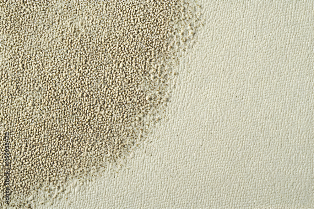 Poster abstract textured background with two shades of beige, showing a contrast in surface patterns. ideal