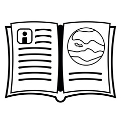 Book and globe line icon. linear style sign for mobile concept and web design. Earth planet book outline vector icon. Symbol, logo illustration. Vector graphics