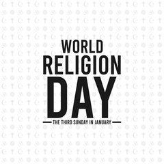 Naklejka premium World Religion Day design. The third sunday on january. Religious symbol seamless pattern. Poster, banner, card, background. White background.