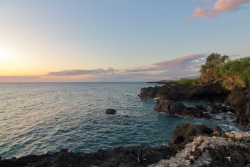 view of the sunset near seashore at moroni Island in Comores