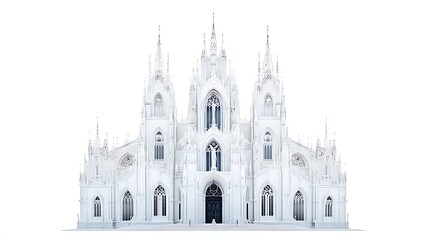 Fototapeta premium Elegant White Cathedral Architecture with Intricate Details and Style