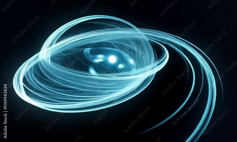 Poster abstract depiction of swirling light patterns resembling cosmic phenomena.