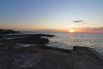 view of the sunset near seashore at moroni Island in Comores