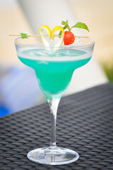 blue margarita or blue hawaii or cocktail