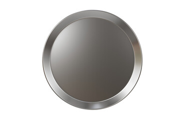 3d Round Silver plate with smooth texture icon. Luxurious dining and elegant presentations concept. Minimal Round silver plate a sleek reflective surface Isolated on transparent background. 3d render.