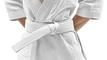 person in a kimono on white background