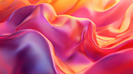 Obraz premium A vibrant silk fabric composition with fiery crimson and subtle orange gradients, intricate creases creating dynamic movement, high-gloss and luminous reflections