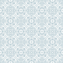 luxury blue seamless vector flower pattern. Arabic Islamic floral style tile pattern for Wedding invitation card