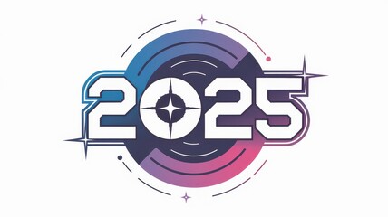 A sleek and innovative vector design element for 2025, featuring a modern and creative concept. Perfect for branding, logos, banners, and visual projects.