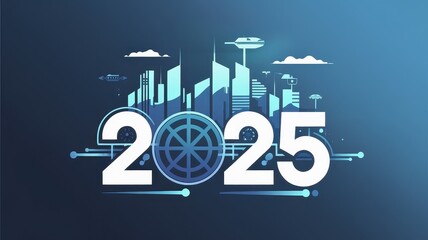 A sleek and innovative vector design element for 2025, featuring a modern and creative concept. Perfect for branding, logos, banners, and visual projects.