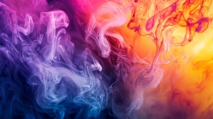 Fototapeta premium Vibrant colorful smoke on a black background