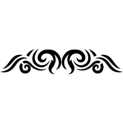 Tribal Tattoo Frame with Abstract Hawaiian Design. Vector Illustration Isolated on White Background.