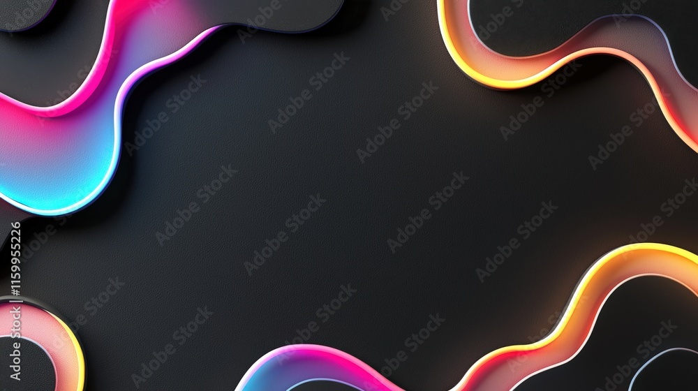 Poster dynamic abstract design elements digital art background conceptual colorful modern