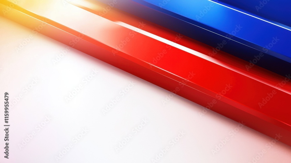 Poster dynamic motion blur of red and blue colors abstract art composition digital artwork studio setting c