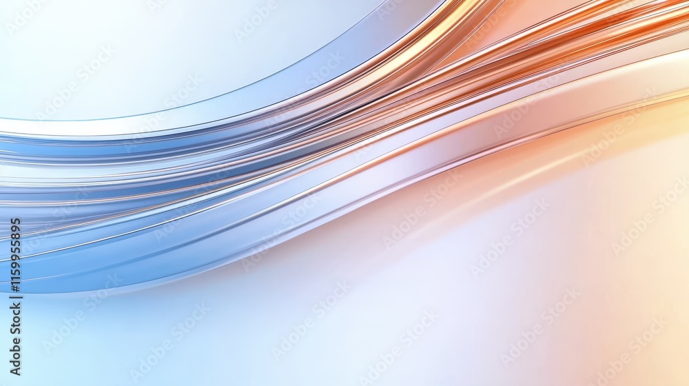Aufkleber dynamic abstract waves digital art smooth flowing design modern aesthetic wide angle view visual con