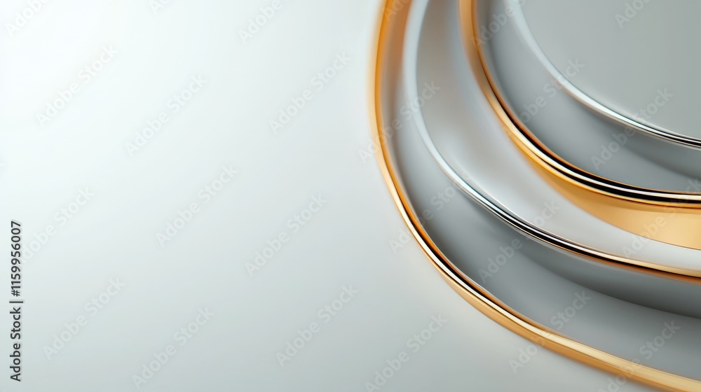 Poster sleek metallic waves abstract background digital artwork minimalist style close-up view modern desig