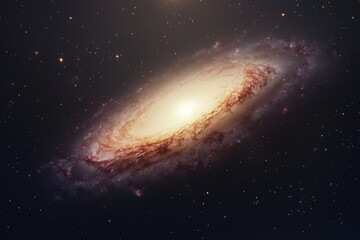 Spiral galaxy with bright core in dark space. (10)
