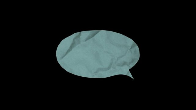紙の質感のある動く吹き出し01_緑