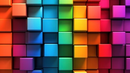 Fototapeta premium Vibrant Rainbow Cube Abstract Background