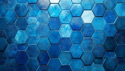 Abstract blue hexagon pattern background texture. (1)