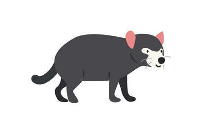 Tasmanian Devil cartoon clipart. Tasmanian Devil vector illustration in flat style. Hand-drawn wild animal concept