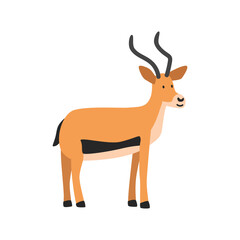Gazelle cartoon clipart. Anlepope gazelle vector illustration in flat style. Hand-drawn wild animal concept