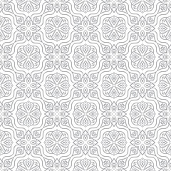 luxury grey seamless vector flower pattern. Arabic Islamic elegant floral tile pattern for Wedding invitation card