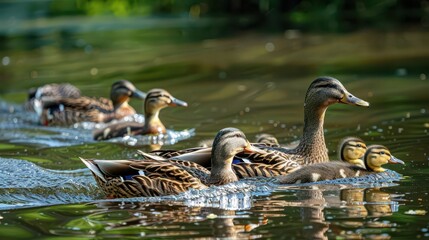 Obraz premium Serene Swan. Beauty of waterfowl in a natural habitat