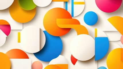 Fototapeta premium Vibrant geometric shapes abstract art digital design modern close-up