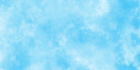 Abstract blue watercolor painted sky background by teal color blue, Abstract blue color clouds background, Vibrant clear blue sky with puffy and blurry natural clear clouds.