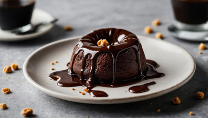 Lava Cake with Melted Chocolate Sauce