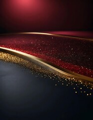 Abstract Gold And Red Glitter Swirl Design