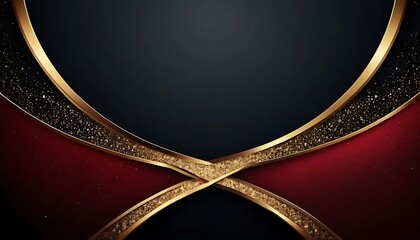 Abstract Gold and Burgundy Design with Glitter Accents