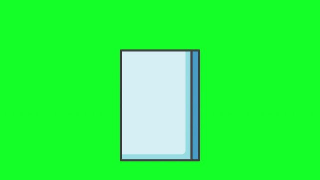 Ramadan Blue Tote Bag Animated Illustration Icon On Green Screen. Ready for chroma key. 4k Animation
