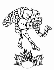 Animal lovers.coloring page for kids and adults 