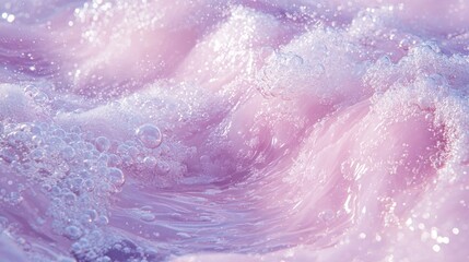 Obraz premium Abstract pink water with bubbles.