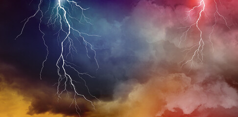 Lightning, thunder cloud dark cloudy sky