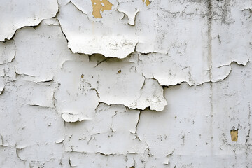 Obraz premium Peeling White Paint on Weathered Wall Creating Abstract Urban Decay Texture : Generative AI