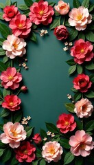 Vintage-style artificial flower wall, lush blooms , wall, plant, shabby chic