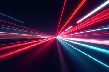 Blurred dynamic lines, vibrant streaks on black, business concept, growth, art