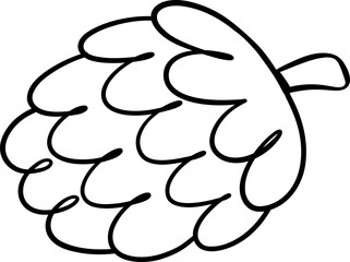 Cute pinecone winter doodle hand drawn Coloring image